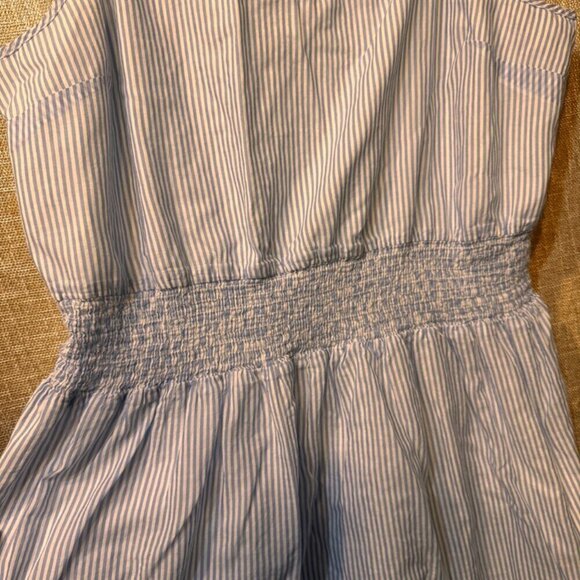 J. Crew Cotton Blue and White striped mini sundress-Size XL - Picture 2 of 10
